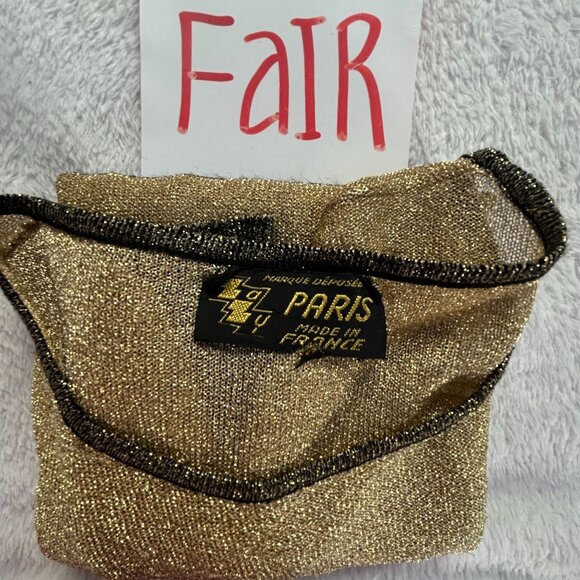 Zazy Paris Womens Colorblock Black Gold Metallic Sweater Crew Neck Pullover - Picture 7 of 7